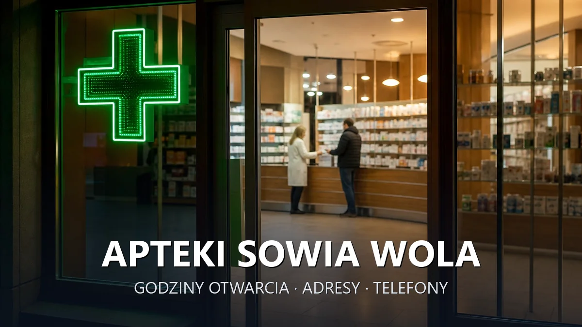 Apteki Sowia Wola, gmina Czosnów, powiat nowodworski - adresy, telefony, godziny otwarcia