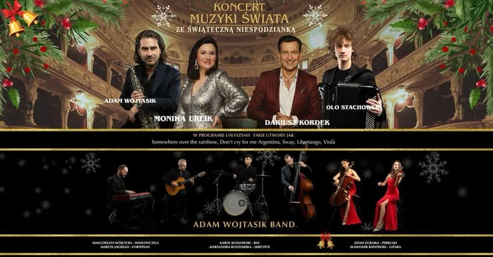 Grafika promocyjna wydarzenia Koncert Muzyki Świata w Kasynie Oficerskim (Nowy Dwór Mazowiecki)
