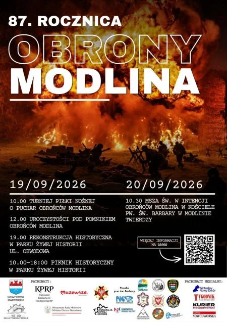 Grafika promocyjna wydarzenia 87. rocznica Obrony Modlina