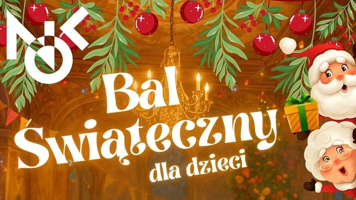 Grafika promocyjna wydarzenia Bal Świąteczny dla dzieci w Kasynie Oficerskim