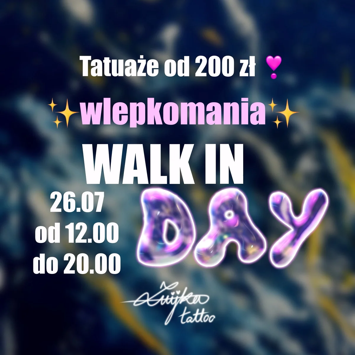 Grafika promocyjna wydarzenia Bez rezerwacji: Tatuaże w Nowym Dworze Mazowieckim w atrakcyjnych cenach
