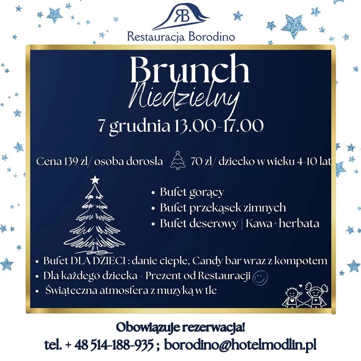 Grafika promocyjna wydarzenia Brunch Niedzielny w Restauracji Borodino — 7 grudnia 2025