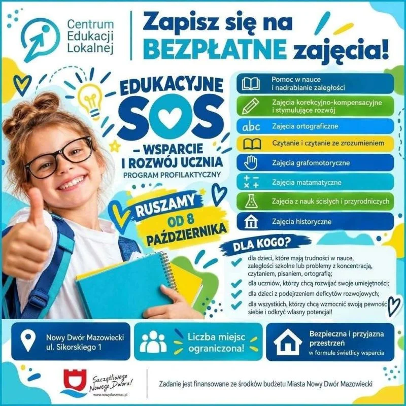 Grafika promocyjna wydarzenia Edukacyjne SOS – wsparcie i rozwój ucznia