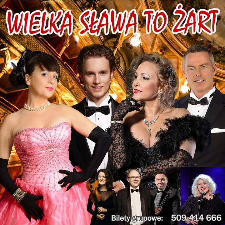 Grafika promocyjna wydarzenia Gala Operetkowa „Wielka sława to żart” — wieczór z wiedeńskim urokiem