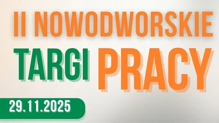 Grafika promocyjna wydarzenia II Nowodworskie Targi Pracy — Nowy Dwór Mazowiecki, 29 listopada 2025