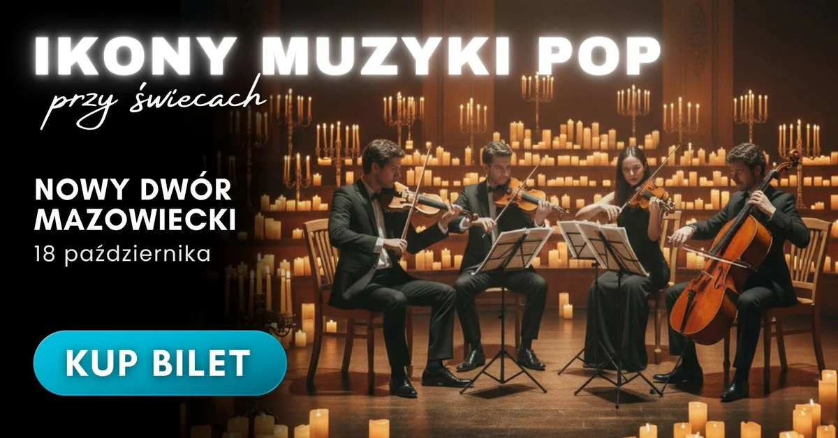 Grafika promocyjna wydarzenia Ikony Muzyki Pop: Kwartet Smyczkowy Przy Świecach – koncert