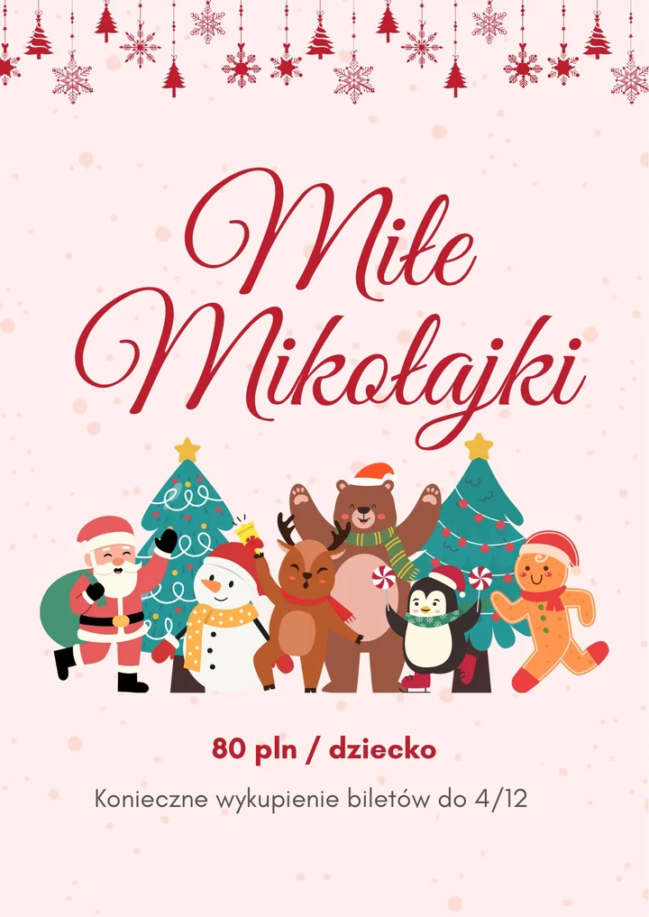 Grafika promocyjna wydarzenia Miłe Mikołajki — mikołajkowe animacje dla dzieci w Galerii Miła
