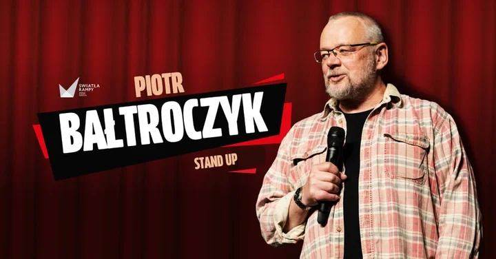 Grafika promocyjna wydarzenia Piotr Bałtroczyk — stand-up w Nowym Dworze Mazowieckim