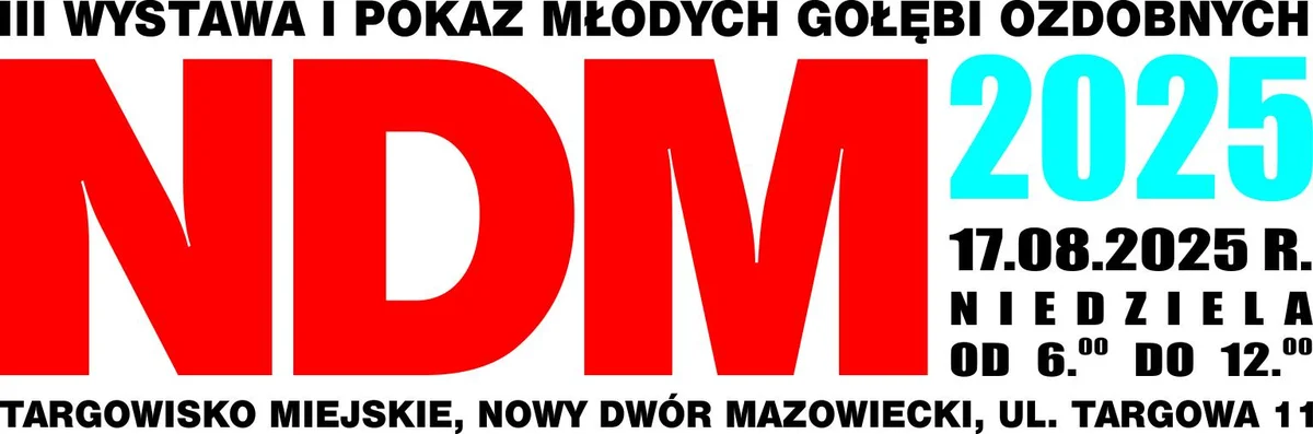 Grafika promocyjna wydarzenia Pokaz i wystawa młodych gołębi ozdobnych w Nowym Dworze Mazowieckim