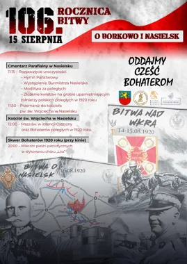 Grafika promocyjna wydarzenia 106. rocznica Bitwy o Borkowo i Nasielsk