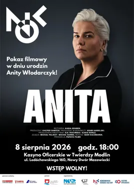 Grafika promocyjna wydarzenia Anita Włodarczyk na wielkim ekranie. Bezpłatny pokaz w Twierdzy Modlin