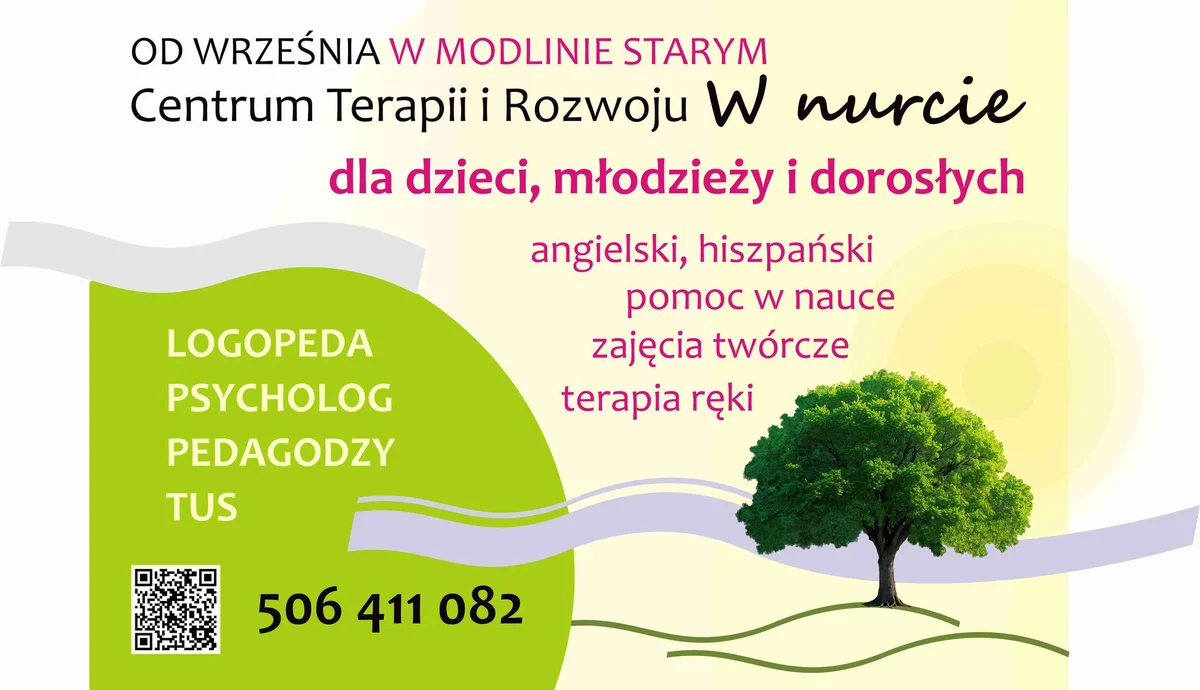 Grafika promocyjna wydarzenia Zajęcia kreatywne i językowe w Centrum Terapii i Rozwoju w Modlinie