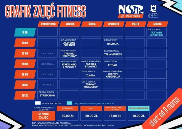 Nowy sezon fitness w NOSiR – zajęcia bez zapisów i oferta dla każdego