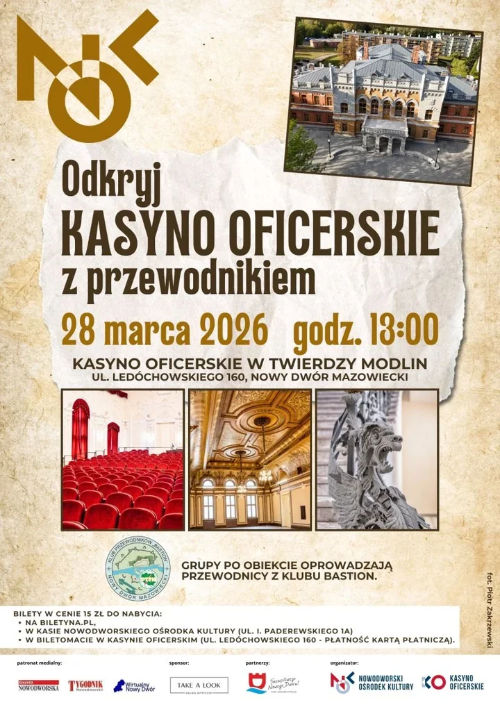 Odkryj Kasyno Oficerskie w Twierdzy Modlin podczas oprowadzania z przewodnikiem