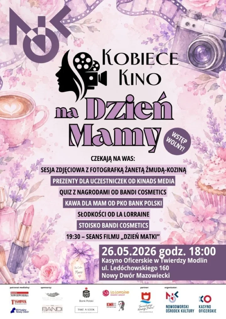 Wieczór dla mam w Modlinie. Kino, kawa i prezenty dla uczestniczek