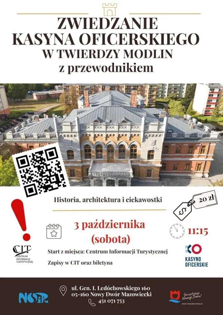 Kasyno Oficerskie dostępne dla zwiedzających. Liczba miejsc ograniczona