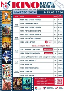 Marcowy repertuar Kina w Kasynie Oficerskim – familijne seanse i pokaz sensoryczny