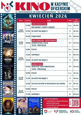 Kwietniowy repertuar w Kasynie Oficerskim szykuje filmy dla małych i dużych