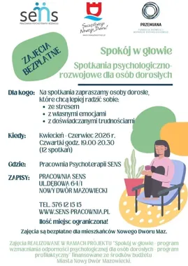 Spokój w głowie dla dorosłych rusza z bezpłatnymi spotkaniami
