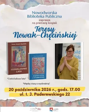 Nowodworska autorka zaprezentuje dwie nowe książki w bibliotece