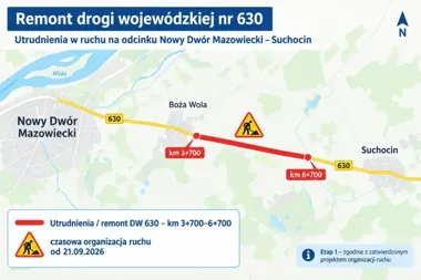 Remont drogi do Suchocina obejmie trzy kilometry. Kierowców czekają utrudnienia