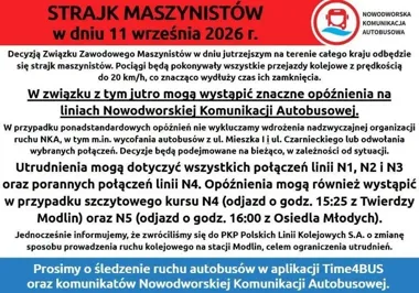 Strajk maszynistów może opóźnić autobusy NKA w Nowym Dworze