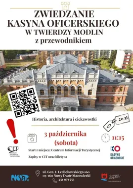 Kasyno Oficerskie dostępne dla zwiedzających. Liczba miejsc ograniczona
