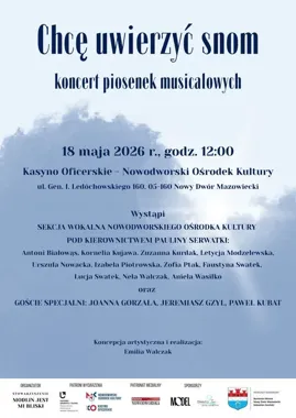 Musicalowe hity zabrzmią w Nowym Dworze Mazowieckim. Wstęp jest wolny