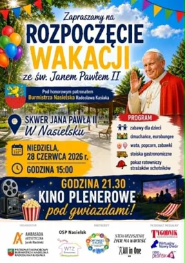 Rodzinny start wakacji w Nasielsku z dmuchańcami i kinem pod gwiazdami