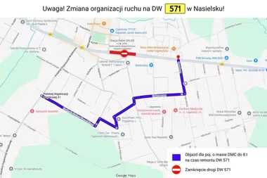 Budowa ronda przy stacji Orlen zamknie fragment DW571. Są trzy objazdy