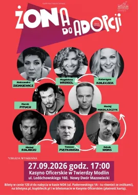 Żona do adopcji w Modlinie - komedia, która rozsadzi spokojny wieczór