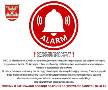 Syreny alarmowe zabrzmią na Mazowszu. To będą ćwiczenia