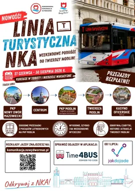 Bezpłatny autobus z dworców do Twierdzy Modlin. Linia T ruszyła na lato